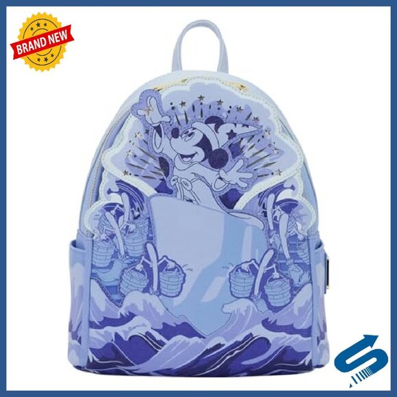 Light Up Mini Backpack Faux Leather Adjustable Straps 9x10.5x4.5in main image 4